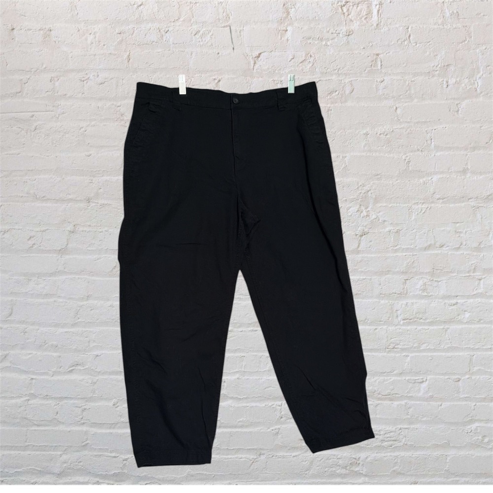 Old Navy OG Chino Pants Black High Rise Tapered Leg XL Stretch Cotton Trousers